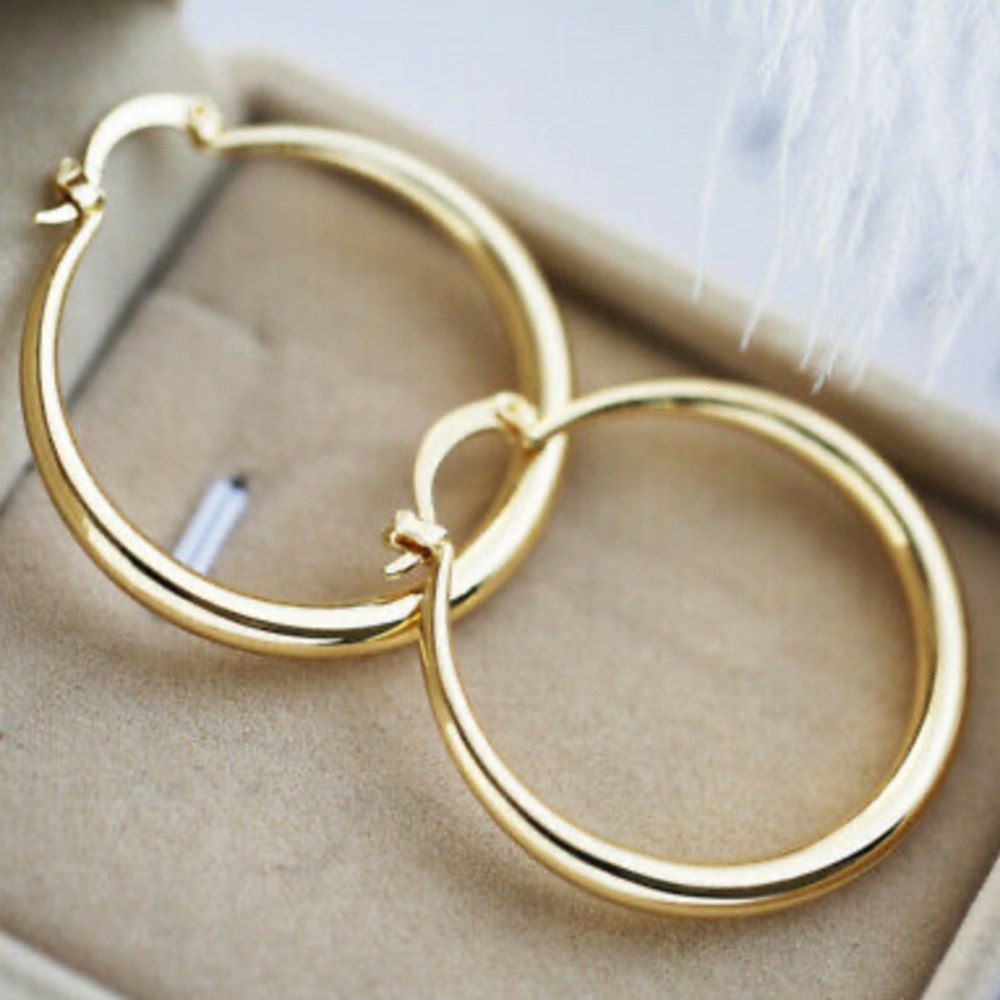 925 Silver 18k Yellow gold plated Hoop Earrings